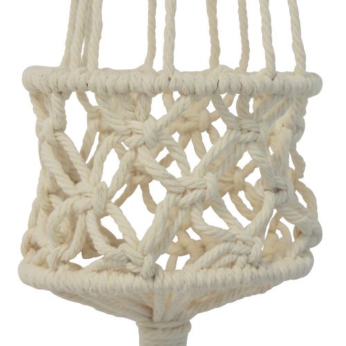 Artikel Makramee Hängedeko Boho Stil Ø12cm H79cm Creme - Blumenampel Wanddeko