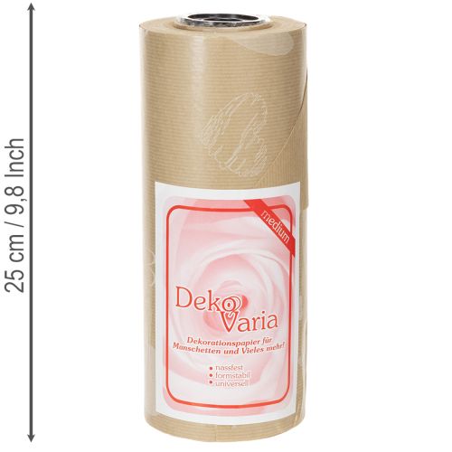 Manschettenpapier 25cm 100m Natur Herzen – Nassfestes Floristenpapier | Floristik24.ch
