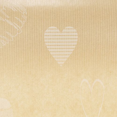 Manschettenpapier 25cm 100m Natur Herzen – Nassfestes Floristenpapier | Floristik24.ch