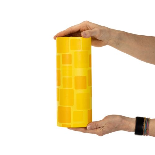 Floristik-Manschettenpapier aus Papier, 25 cm x 100 m, gelbes Mosaikmuster | Floristik24.ch