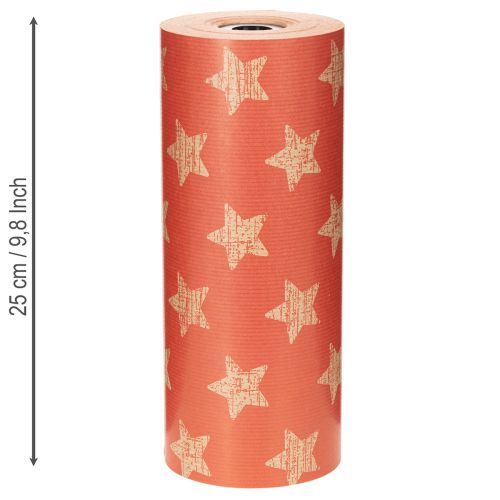Manschettenpapier rot mit Sternenmuster 25 cm x 100 m für Floristik und Dekoration | Floristik24.ch