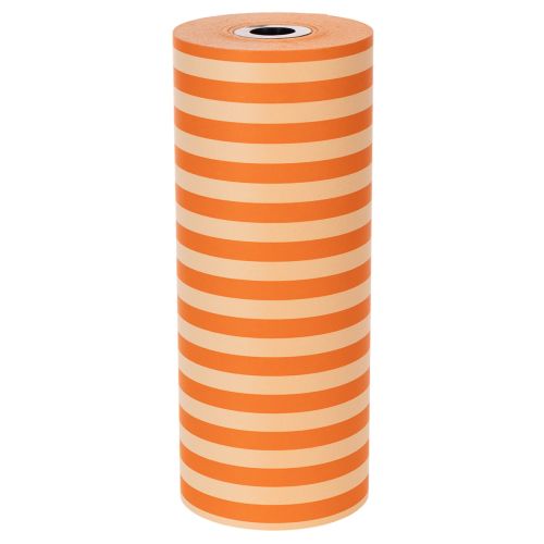 Manschettenpapier Rolle Papier Orange Gestreift 25 cm x 100 m für Dekoration und Geschenkverpackung | Floristik24.ch