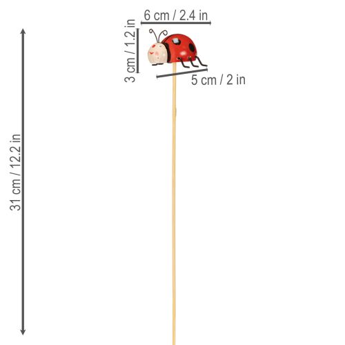 Artikel Marienkäfer Gartenstecker Deko für Frühling und Sommer Blumendeko verzieren 31cm 4 St