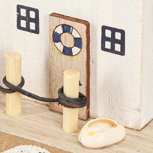 Floristik24 Maritime Deko Strandhaus Muscheln Natur Blau H12cm 4St