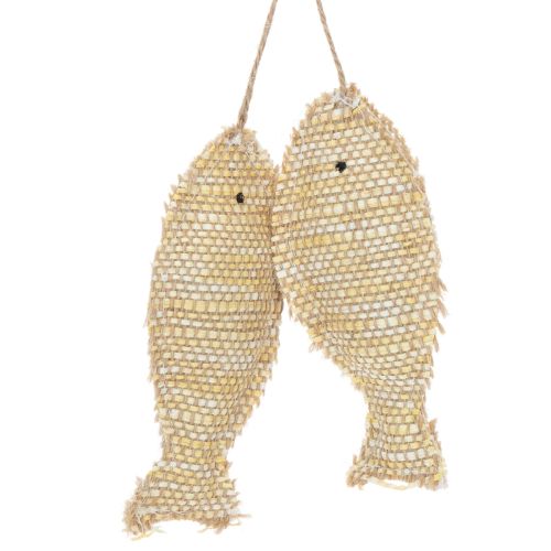 Artikel Maritime Hängedeko mit 2 Fischen aus Jutefasern und Stroh, 32cm