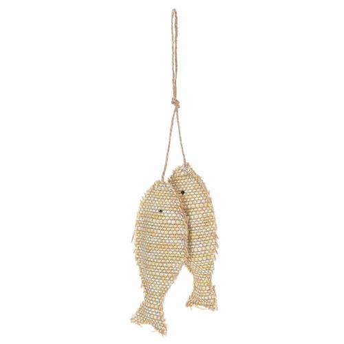 Maritime Hängedeko mit 2 Fischen aus Jutefasern und Stroh, 32cm | Floristik24.ch