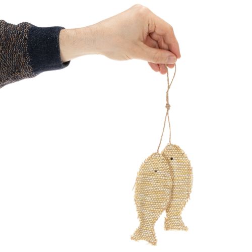 Artikel Maritime Hängedeko mit 2 Fischen aus Jutefasern und Stroh, 32cm