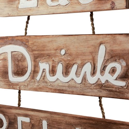 Artikel Maritimes Wanddeko Holzschild "Eat Drink Relax Be Happy" Natur Weiß Vintage Shabby Chic 38×54cm