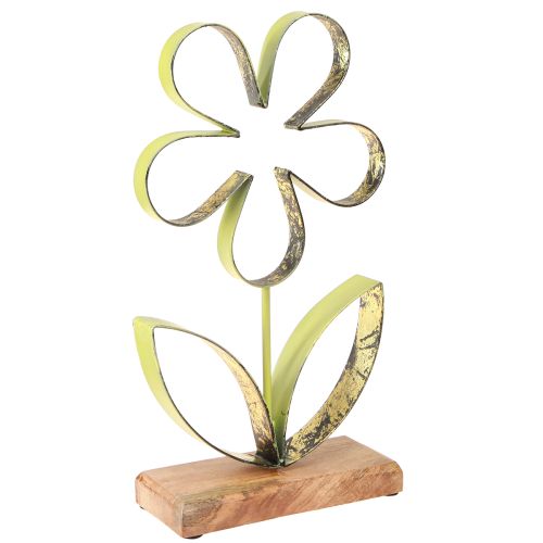 Floristik24 Metall Blume Deko Aufsteller Frühling Grün Gold H35cm