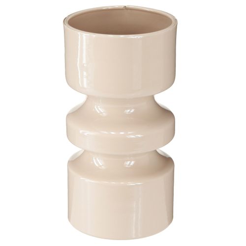 Artikel Metall Blumenvase Cappuccino Braun Emaille Ø9cm H17,5cm