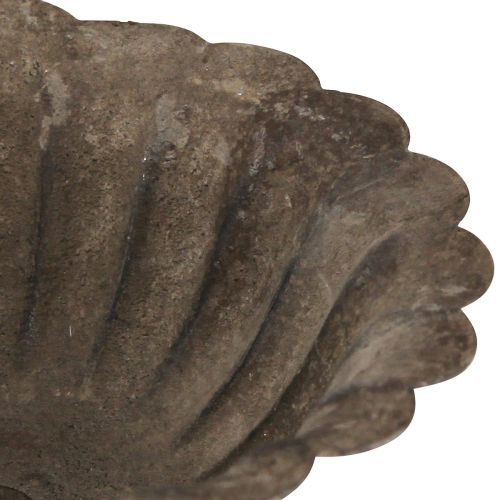 Floristik24 Metall Deko Schale auf Fuß Kelch Antik Grau Braun Ø12cm H18cm