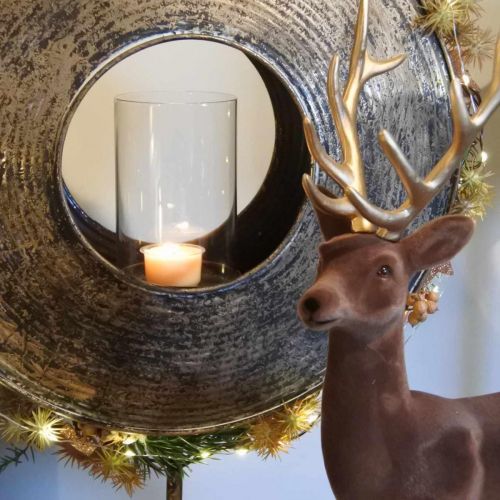 Floristik24 Metall Deko Vintage Deko Bronzefarben Kerzenhalter Ø35,5cm