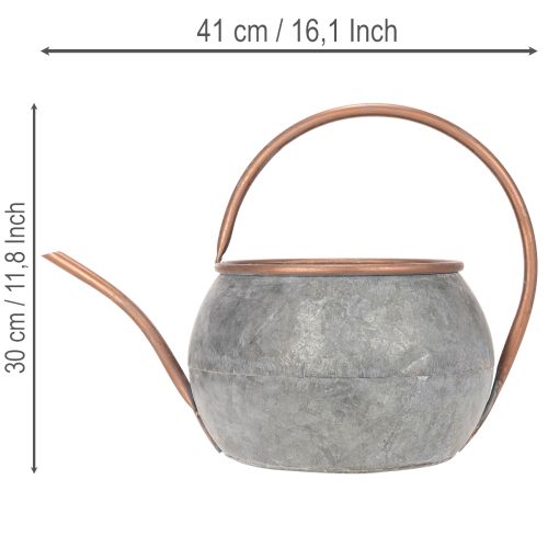 Metallpflanzkanne Silber-Kupfer Ø26cm H30cm für Innen und Aussen | Floristik24.ch