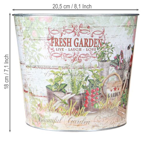 Artikel Metall Pflanzkübel Fresh Garden Bunt Vintage H18cm