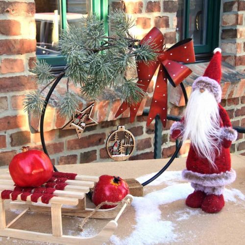 Floristik24 Metall Deko Wand Hänger Schleife Rot Punkte Weiß 19×16×2,5cm