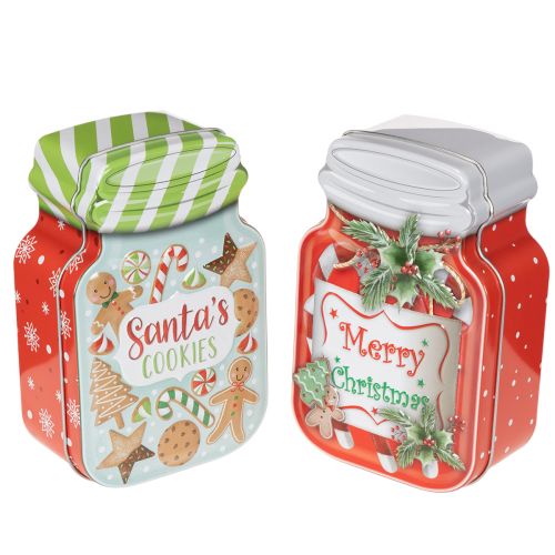 Metalldose 2er-Set Keksdose Weihnachtsmotiv Keksglas-Look 15 cm Bunt online kaufen | Floristik24.ch