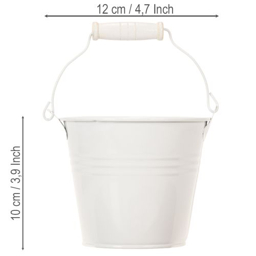 Metalleimer Weiß Ø12cm H10cm 8 St | Floristik24.ch