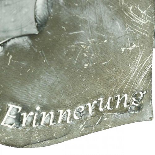 Trauerstecker Herzen “Unvergessen” „In Liebe" “In Erinnerung”, Metalldeko, Silbern 8×7cm 12St