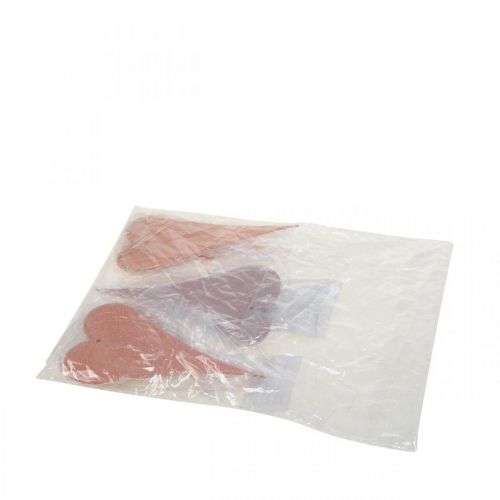 Floristik24 Hängedeko Fenster Metallherzen, Deko Herzen zum Aufhängen Orange/Lila H10cm 6 St