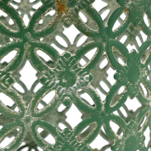 Floristik24 Metallkorb oval mit Henkel 25cm x 16,5cm H21cm Grün