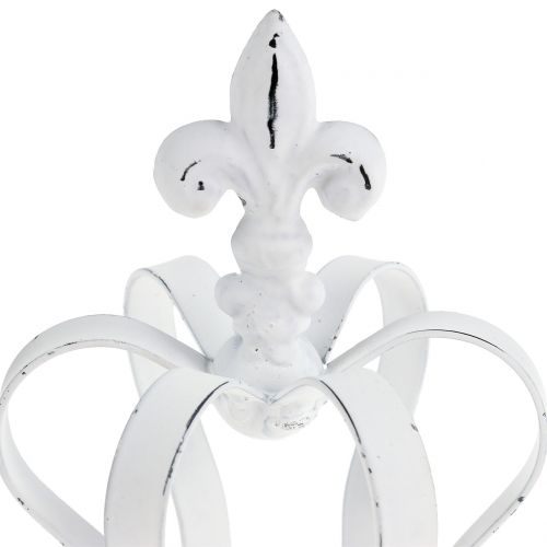 Floristik24 Metallkrone Weiß Ø9,5cm H13cm