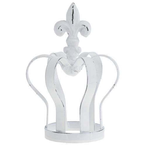 Floristik24 Metallkrone Weiß Ø9,5cm H13cm