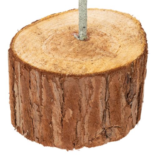 Deko-Ring aus Metall auf Holzsockel, 43 cm, graugrün | Floristik24.ch