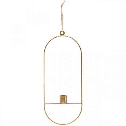 Floristik24 Kerzenhalter zum Hängen Golden Oval Metall 13×30,5cm 3St