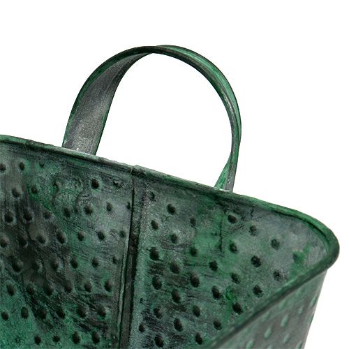 Floristik24 Metallschale eckig 36cm x 15cm H8cm Grün