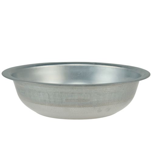 Floristik24 Metallschale Used Look Schale Silbern Metall Ø31,5cm H8cm