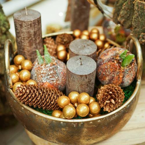 Floristik24 Metallschale mit Griffen Antiker Look Golden Ø47/38/31cm 3er-Set