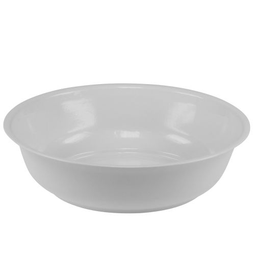 Metallschüssel Schale Weiß Schüssel Emaille Optik Ø25cm H7cm