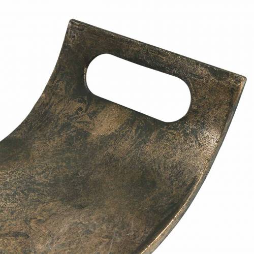 Geschwungenes Metalltablett 59cm Antik-Optik Golden, Schwarz-39535-703