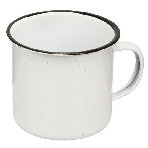 Floristik24 Metalltasse Pflanztasse Metall Weiß Schwarz Ø9cm 4St