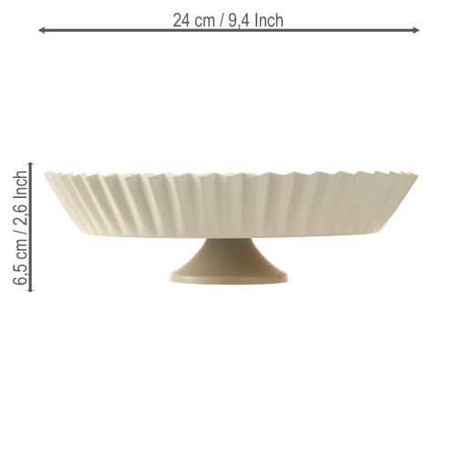 Floristik24 Metallteller Grau Retro Dekoteller mit Fuß Metall Ø24cm 2St