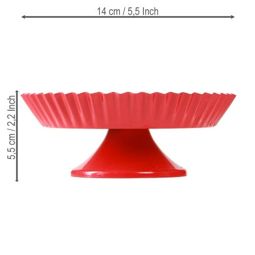 Metallteller Rot Kleiner Dekoteller mit Fuß Metall Ø14cm 2 St | Floristik24.ch