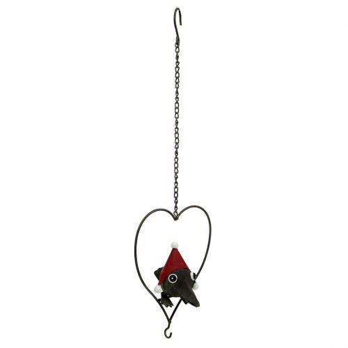 Floristik24 Vogel im Herz Deko-Hänger Metall Grau 48cm