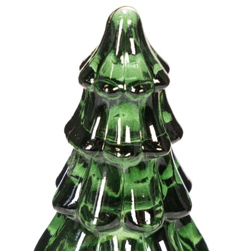 Glas-Tannenbäume mit LED 13 cm Grün 2er-Set | Floristik24.ch