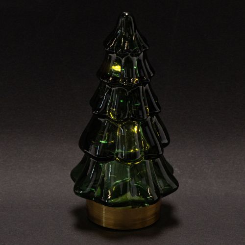 Glas-Tannenbäume mit LED 13 cm Grün 2er-Set | Floristik24.ch