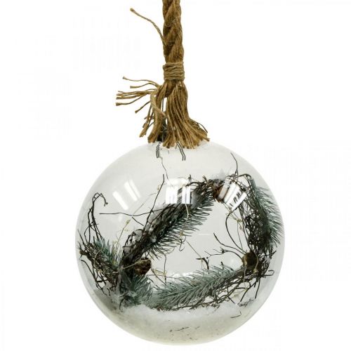 Floristik24 LED Kugel Schnee Tanne Innen Ø20cm 40L Warmweiß Timer