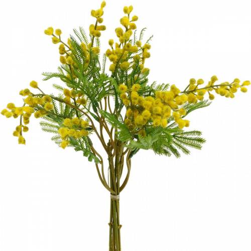 Mimose Gelb künstlich Kunstpflanze Bund 39cm