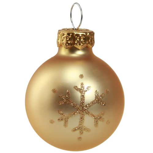 Artikel Mini Christbaumkugeln Glas Klar Gold Pearl Ø3cm 9 St