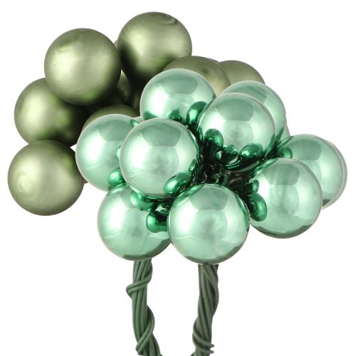 Artikel Mini Christbaumkugeln Glas am Draht Grün Ø1,5cm 140 St