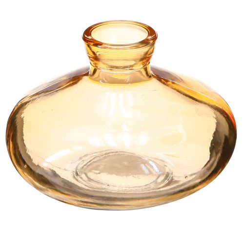 Floristik24 Mini Glasvasen Bauchig Flach in Orange Ø9cm 6 St