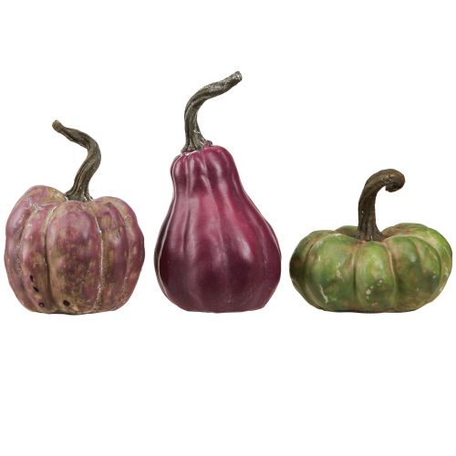 Floristik24 Mini Kürbis Deko Grün Berry Herbstdeko Sortiert 7,5/9/11cm 3 St