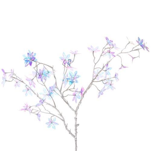Künstlicher Blütenzweig mit irisierenden Blüten 80cm