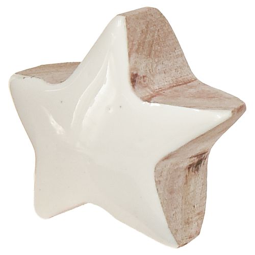 Floristik24 Mini Sterne Weiß Mangoholz Holzsterne Deko Ø3cm 9 St