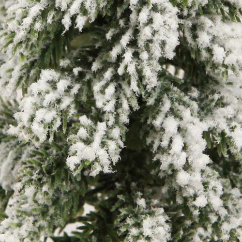 Floristik24 Mini Tannenbaum Holz Sockel Grün Weiß Ø8cm H18cm 3St