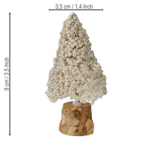 Artikel Mini Tannenbaum Tischdeko Champagner Weiß H8cm 12 St
