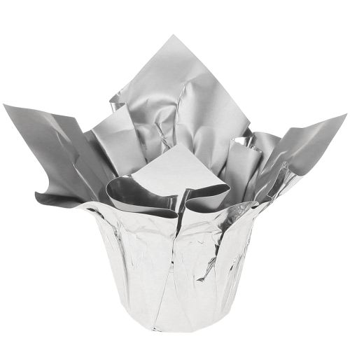 Mini Übertopf Silber Geschenkverpackung Ø4,5cm H7cm 8 St